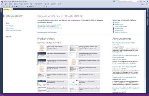 ΢Visual Studio 2013ʼҳ 
