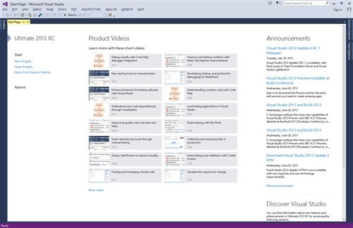 ΢Visual Studio 2013ʼҳ 